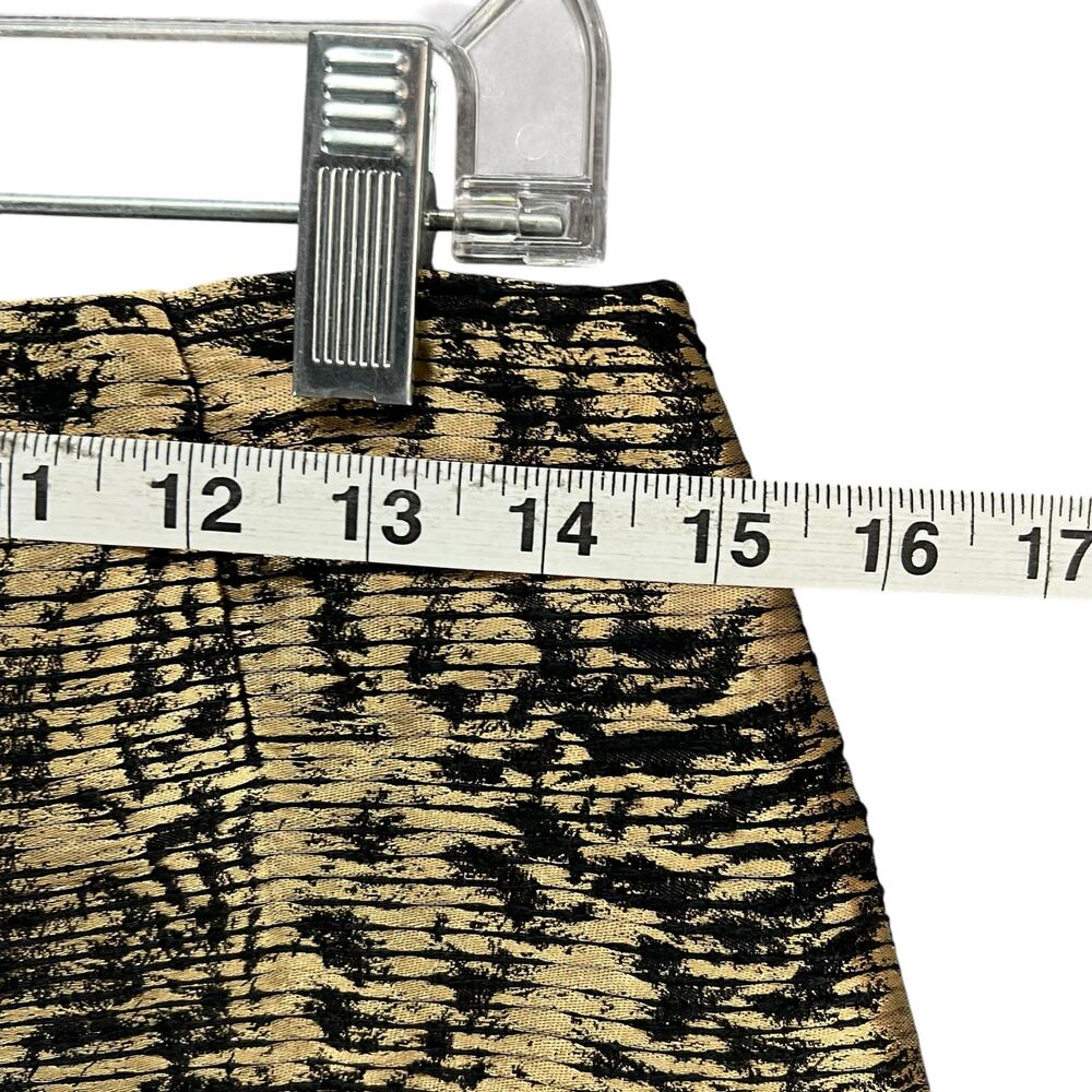 Escada‎ Pencil Skirt US 4 Black Gold Linen Silk Blend Brocade Abstract Glamour - Picture 7 of 16